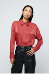 RED CREPE SHIRT